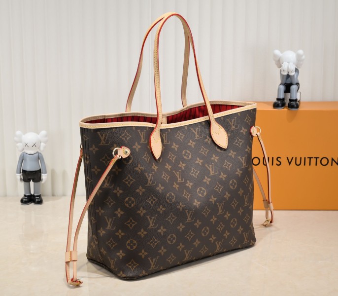 Louis Vuitton Monogram Canvas Neverfull MM Tote In Red