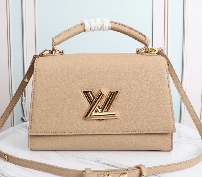 Louis Vuitton Twist One Handle MM Handbag In Beige