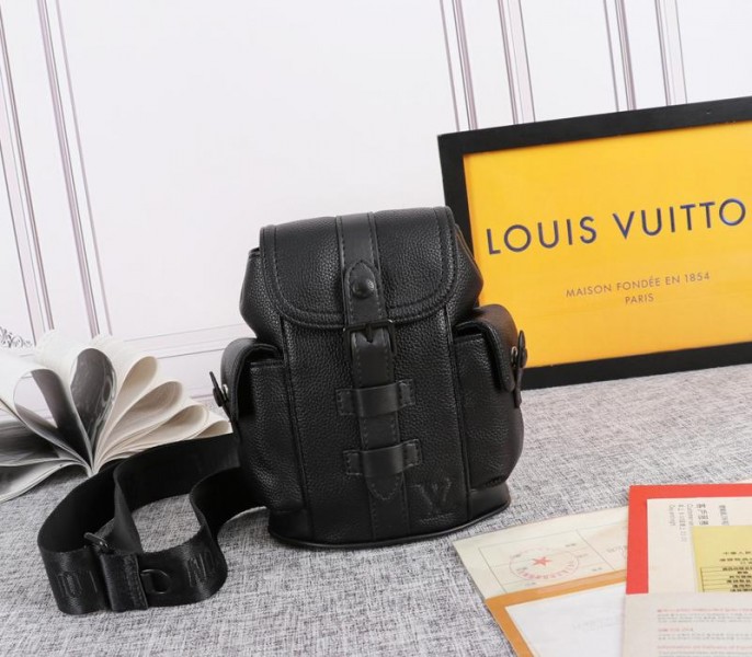 Louis Vuitton Taurillon Leather Christopher XS Backpack In Black