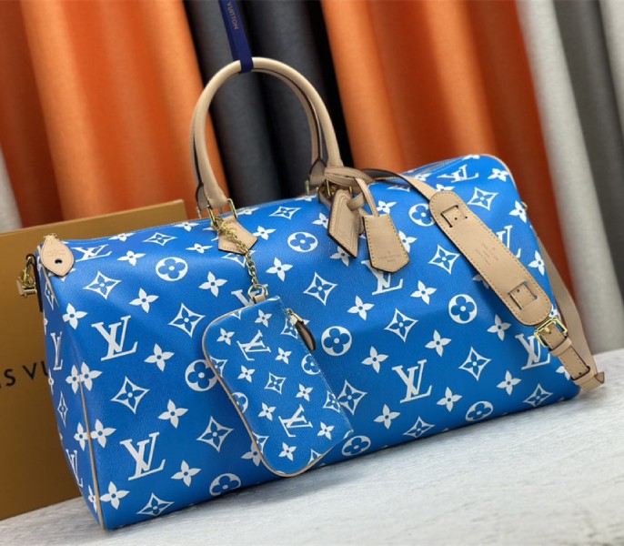 Louis Vuitton Speedy P9 Bandouliere 50 Bag In Blue