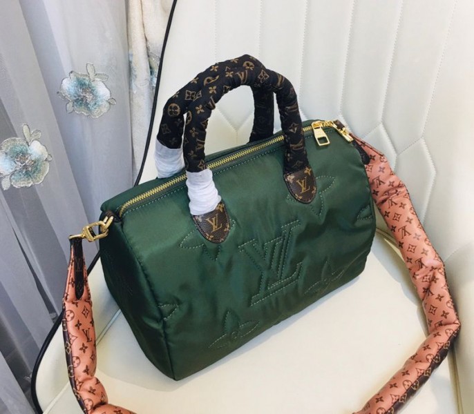 Louis Vuitton Econyl Regenerated Nylon Speedy Bandouliere 30 Handbag In Khaki Green
