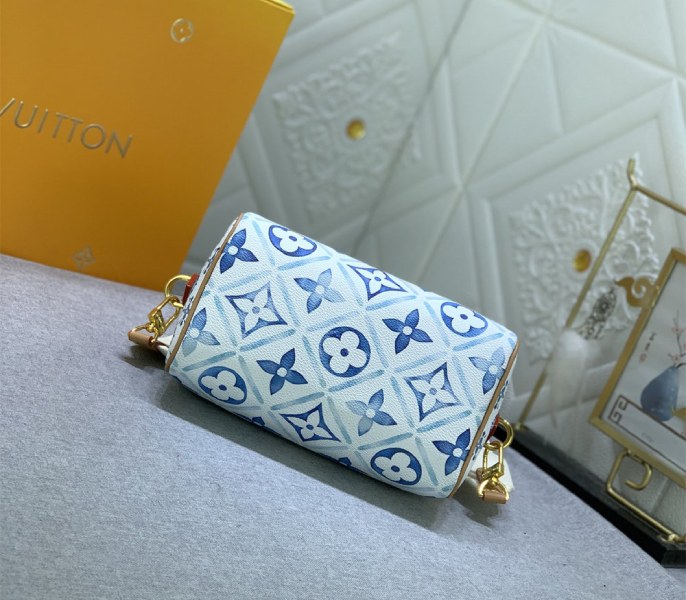 Louis Vuitton LV By The Pool Monogram Tiles Canvas Speedy Bandouliere 20 Bag In Lagoon Blue