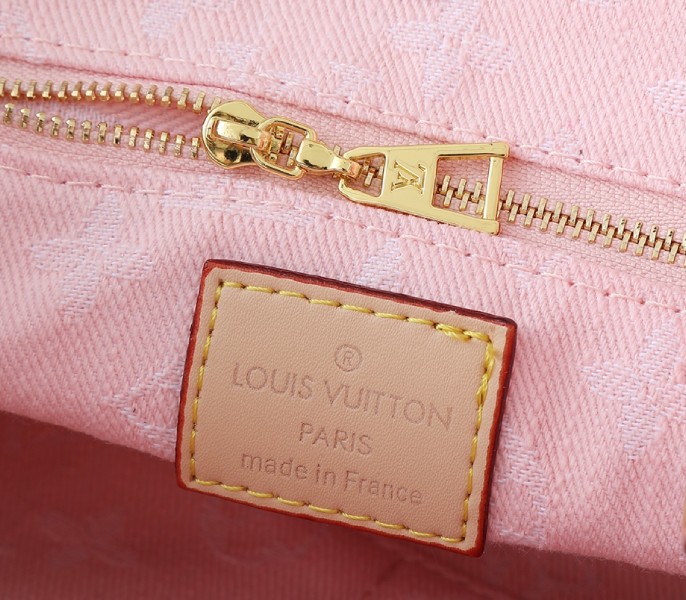 Monogram Denim OnTheGo PM In Washed Pink