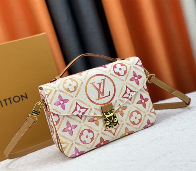 Louis Vuitton LV By The Pool Monogram Tiles Canvas Metis Handbag In Coral