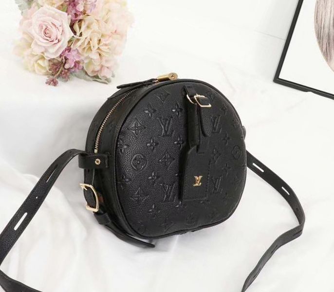 Louis Vuitton Monogram Empreinte Boite Chapeau Souple MM Bag In Black