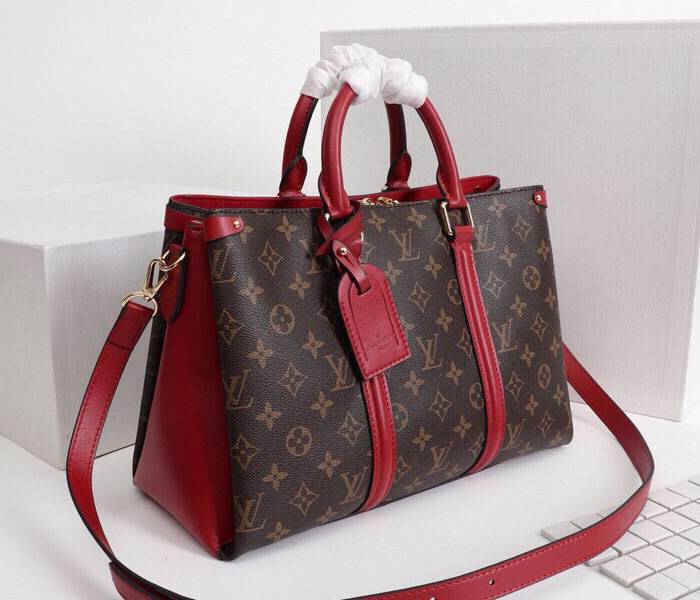 Louis Vuitton Monogram Canvas Soufflot MM Bag In Cerise Red