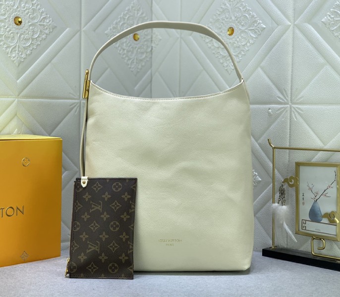 Louis Vuitton Low Key MM Hobo In Quartz White