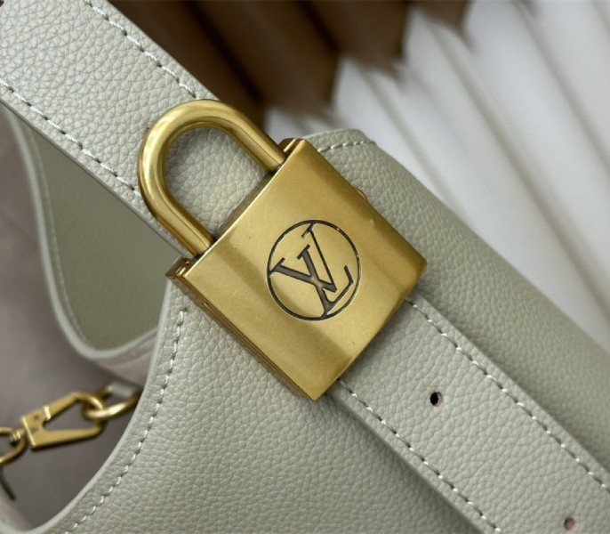 Louis Vuitton Low Key MM Hobo In Limestone Gray