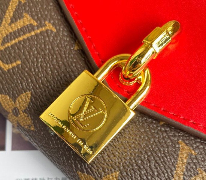 Louis Vuitton Monogram Canvas Padlock On Strap Bag In Red