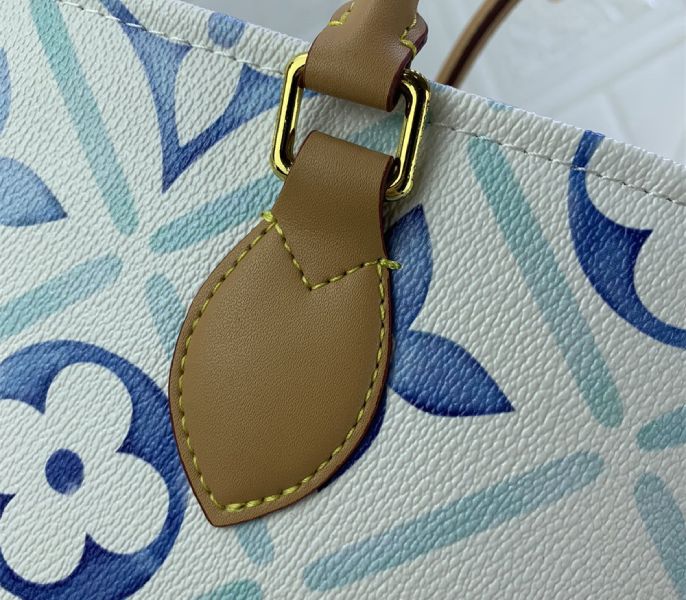 Louis Vuitton LV By The Pool Monogram Tiles Canvas Onthego MM Tote In Lagoon Blue