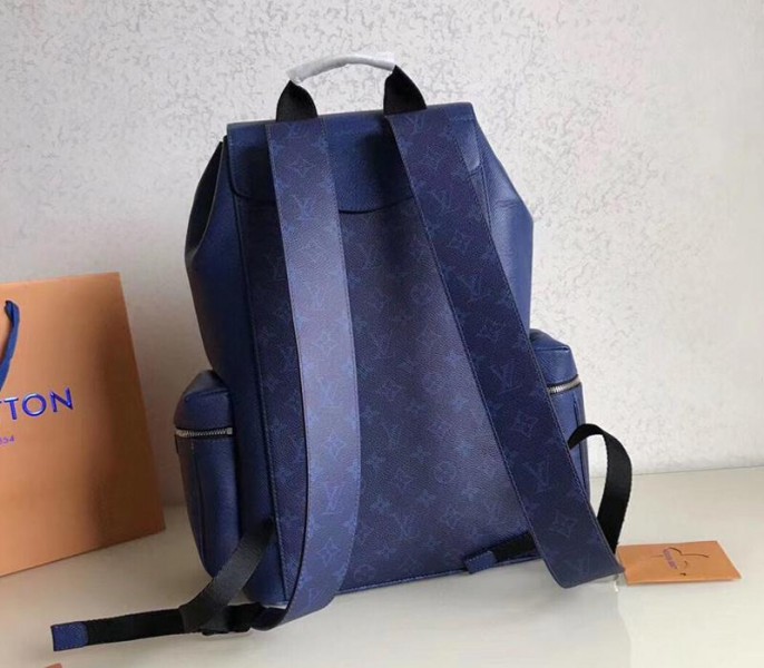 Louis Vuitton Taiga Leather Outdoor Backpack In Pacific Blue