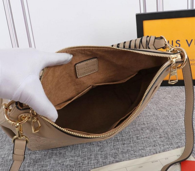 Louis Vuitton Monogram Empreinte Leather Maida Hobo In Tourterelle Gray