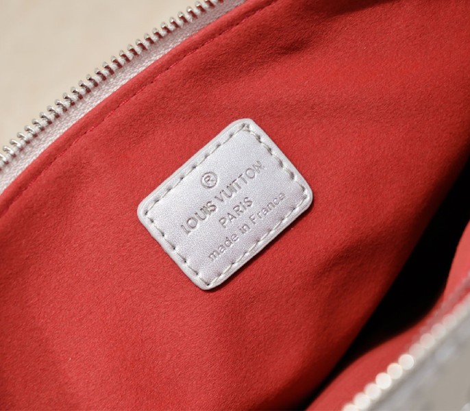 Louis Vuitton Coussin PM Bag In Silver With Jacquard Strap