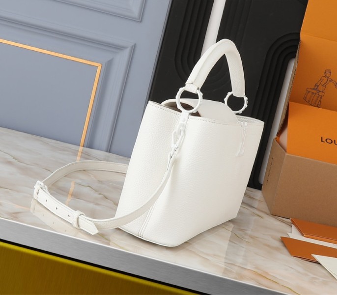 Louis Vuitton Capucines East-West MM Handbag In All Optic White