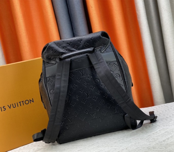 Louis Vuitton Taurillon Leather Montsouris Backpack In Black