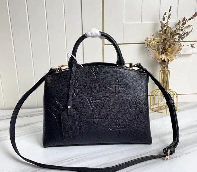 Louis Vuitton Monogram Empreinte Leather Petit Palais Handbag In Black