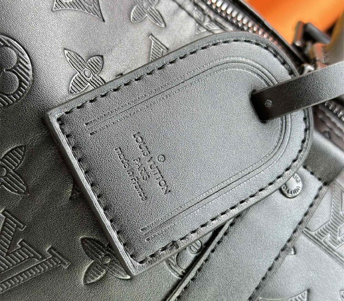 Louis Vuitton Monogram Shadow Leather Keepall Bandouliere 50 In Black