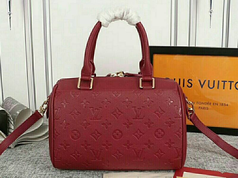 Louis Vuitton Monogram Empreinte Speedy Bandouliere 25 Handbag In Bordeaux