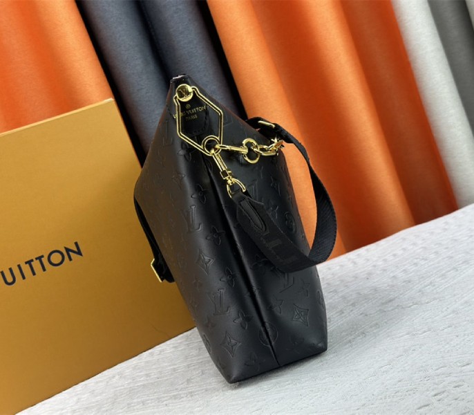 Louis Vuitton Monogram Empreinte Coussin MM Hobo In Black