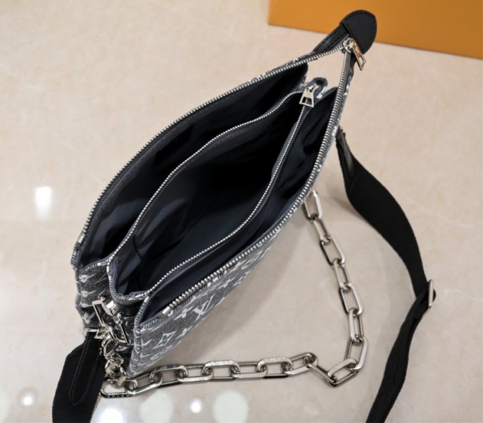 Louis Vuitton Jacquard Denim Coussin PM Bag In Black