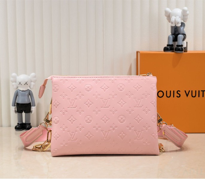 Louis Vuitton Coussin PM Bag In Light Pink With Jacquard Strap