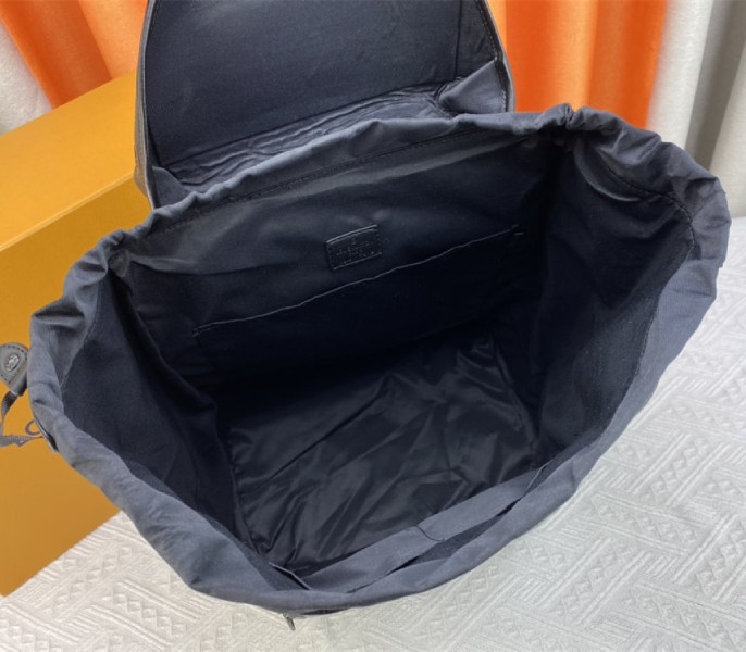 Louis Vuitton Taurillon Leather Montsouris Backpack In Black