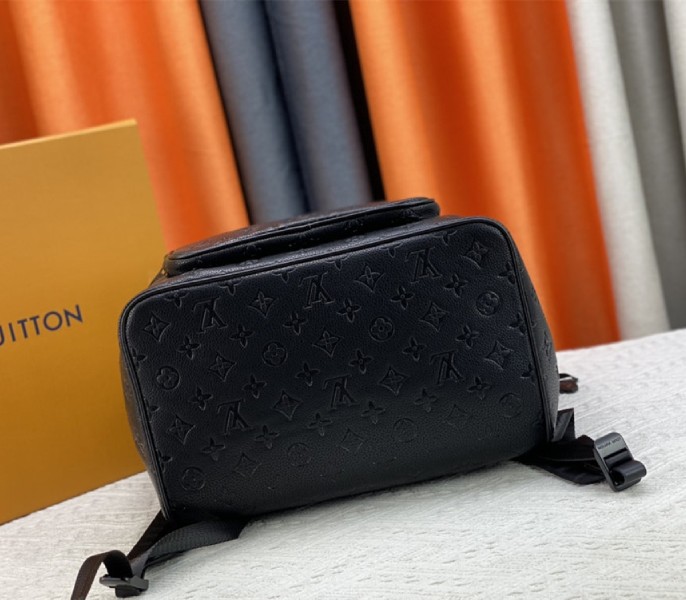 Louis Vuitton Taurillon Leather Montsouris Backpack In Black