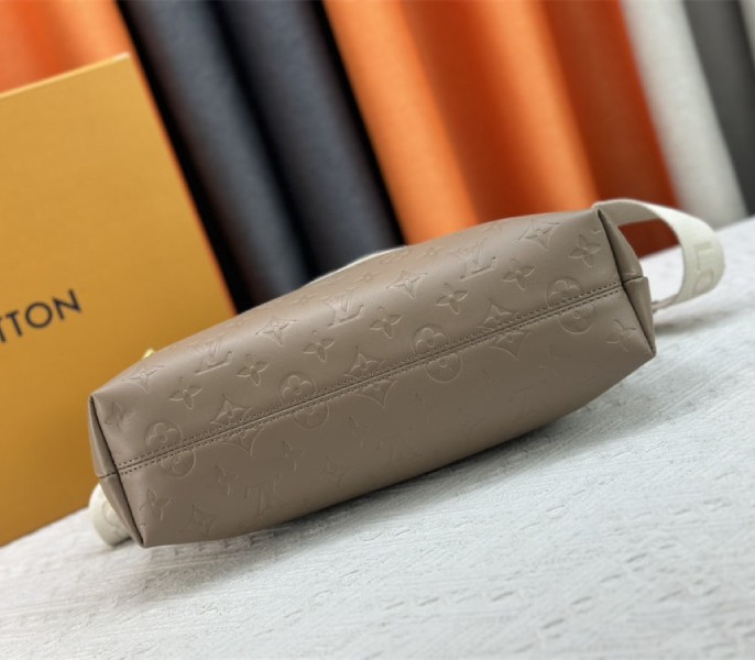 Louis Vuitton Monogram Empreinte Coussin MM Hobo In Galet Gray