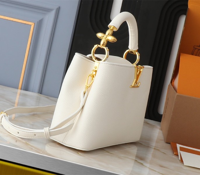 Louis Vuitton Capucines BB Handbag In Quartz White