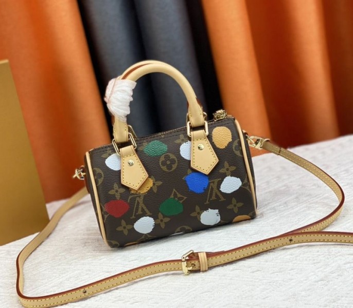 Louis Vuitton X YK Monogram Canvas Nano Speedy Handbag