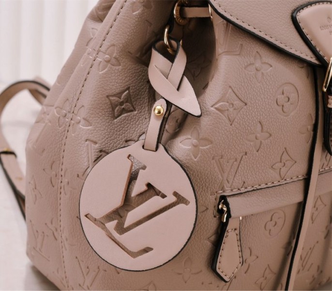 Louis Vuitton Monogram Empreinte Leather Montsouris PM Backpack In Tourterelle Gray