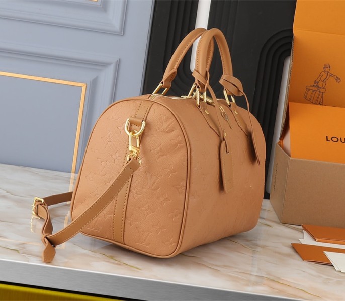 Louis Vuitton Monogram Empreinte Speedy Soft 30 Handbag In Arizona Beige