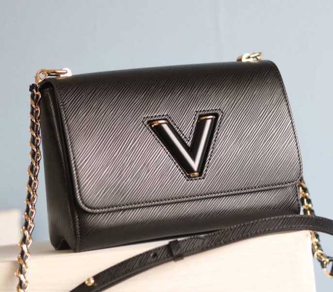 Louis Vuitton Epi Leather Twist MM Bag In Black