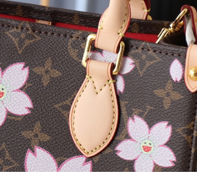 X TM Monogram Canvas Onthego PM With Cherry Blossom