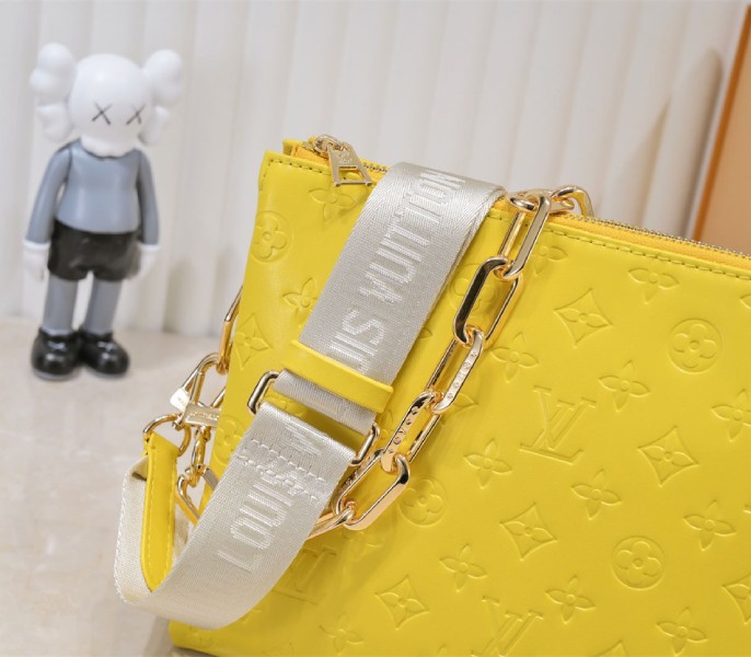 Louis Vuitton Coussin PM Bag In Yellow With Jacquard Strap