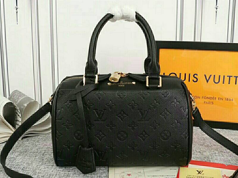 Louis Vuitton Monogram Empreinte Speedy Bandouliere 25 Handbag In Black