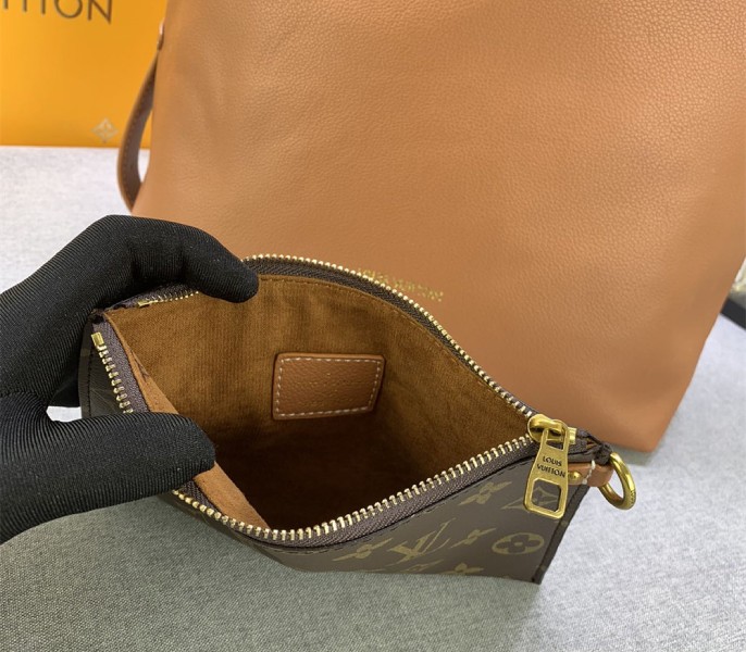 Louis Vuitton Low Key MM Hobo In Cognac Brown