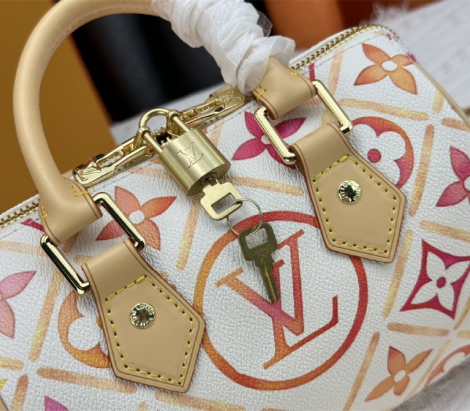 Louis Vuitton LV By The Pool Monogram Tiles Canvas Speedy Bandouliere 20 Bag In Coral