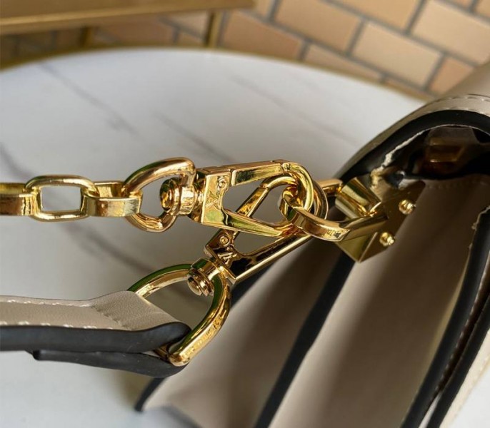 Louis Vuitton Dauphine Lugano MM Bag In Galet Gray