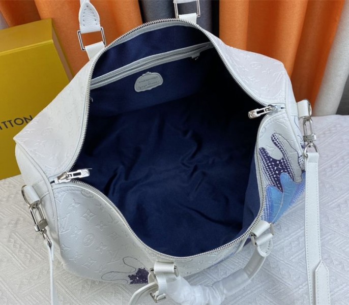 Louis Vuitton X YK Bandouliere Keepall 50 Travel Bag In White
