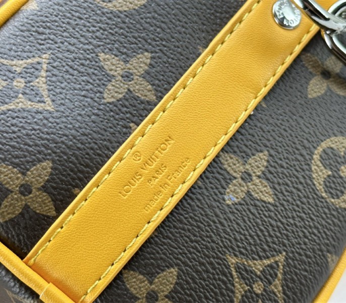 Louis Vuitton Monogram Macassar Canvas Keepall Bandouliere 25 In Safran Yellow