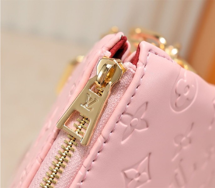 Louis Vuitton Coussin PM Bag In Light Pink With Jacquard Strap