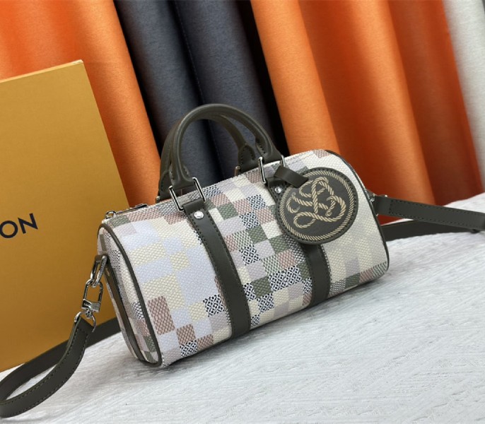 Louis Vuitton Damoflage Canvas Keepall Bandouliere 25 In Khaki