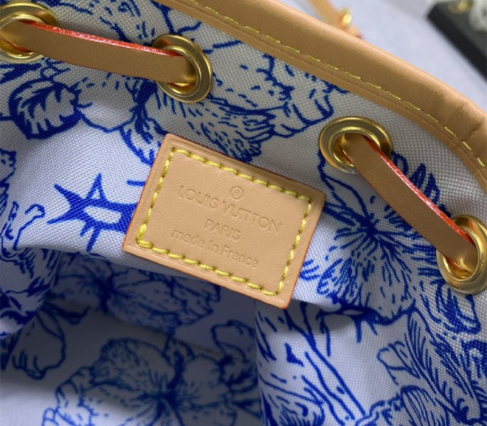 Louis Vuitton LV By The Pool Monogram Tiles Canvas Nano Noe Bag In Lagoon Blue