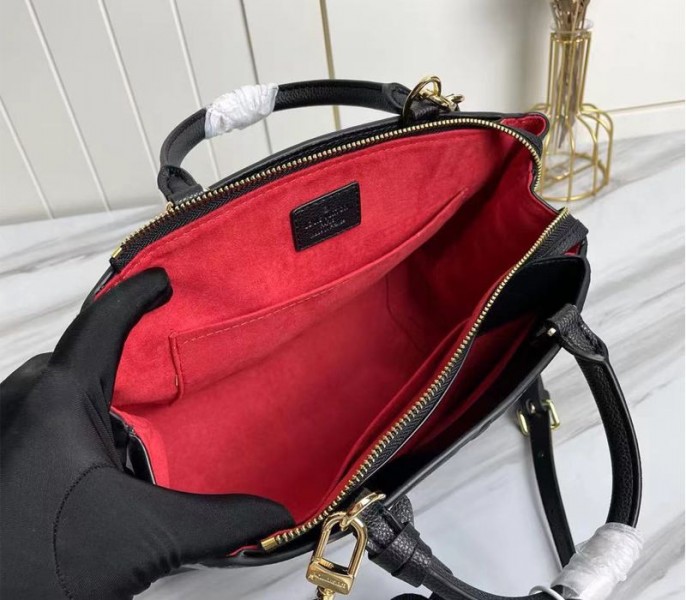 Louis Vuitton Monogram Empreinte Leather Petit Palais Handbag In Black