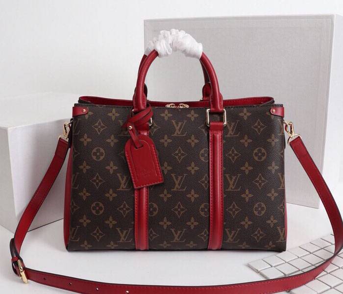 Louis Vuitton Monogram Canvas Soufflot MM Bag In Cerise Red