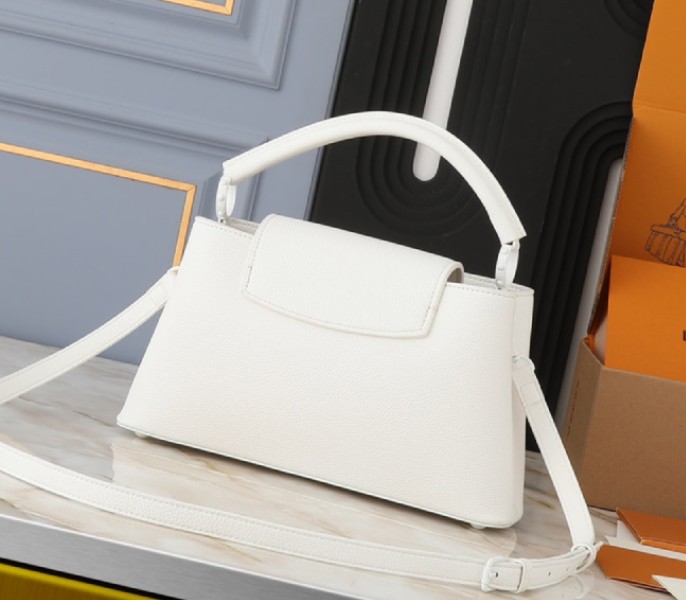 Louis Vuitton Capucines East-West MM Handbag In All Optic White
