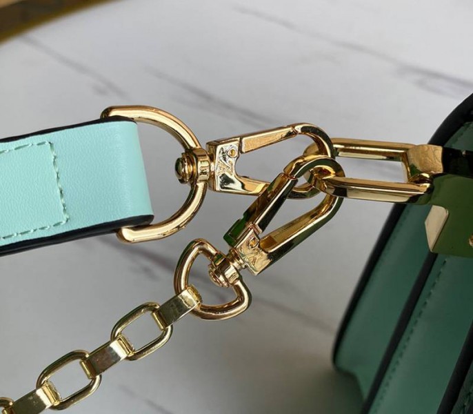 Louis Vuitton Dauphine Lugano MM Bag In Bleu Azur Blue