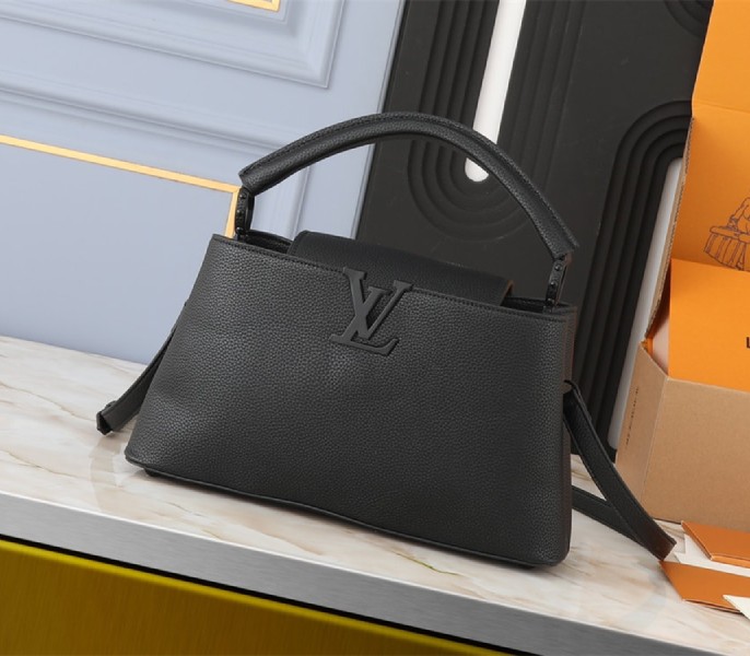 Louis Vuitton Capucines East-West MM Handbag In All Black