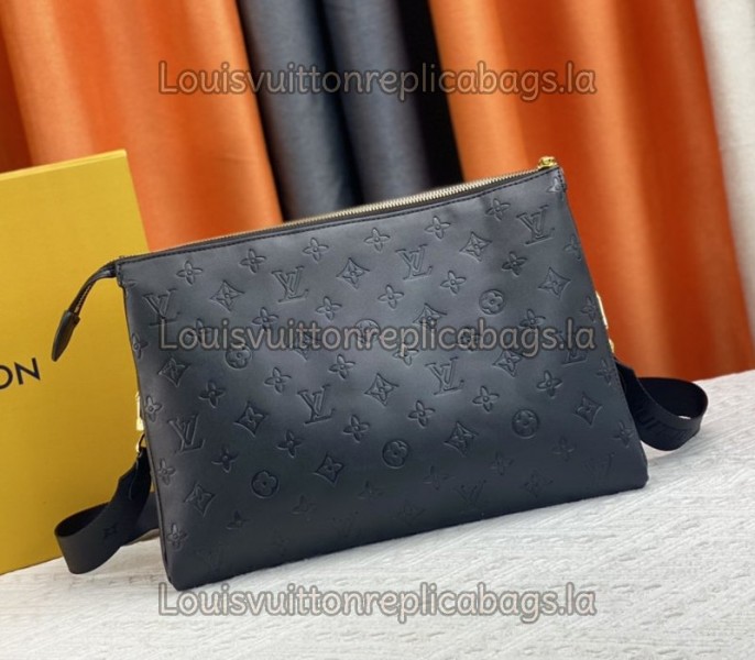 Louis Vuitton Coussin MM Bag In Black With Jacquard Strap